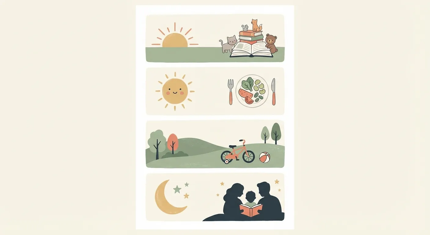 Visual timeline of an ideal child's daily schedule