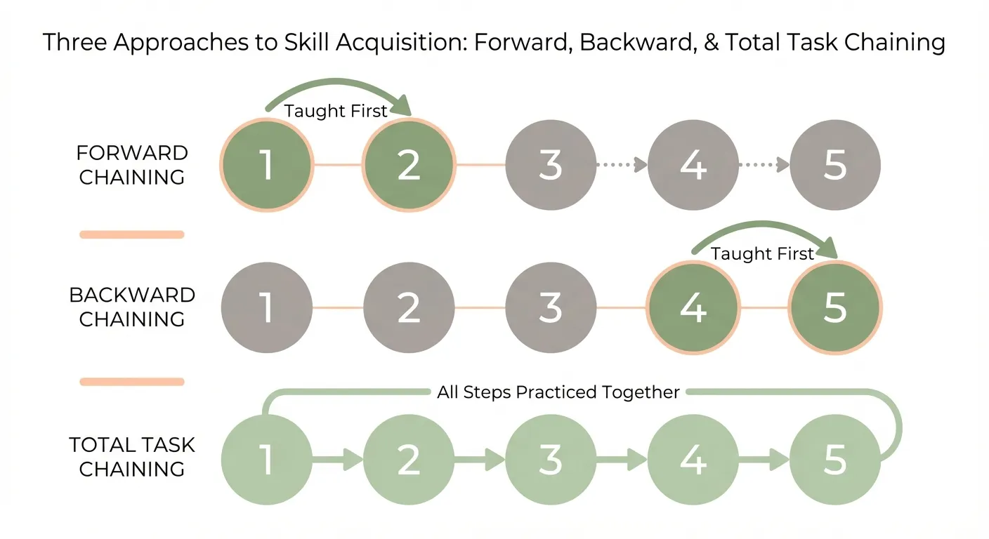 Diagram showing forward, backward, and total task chaining