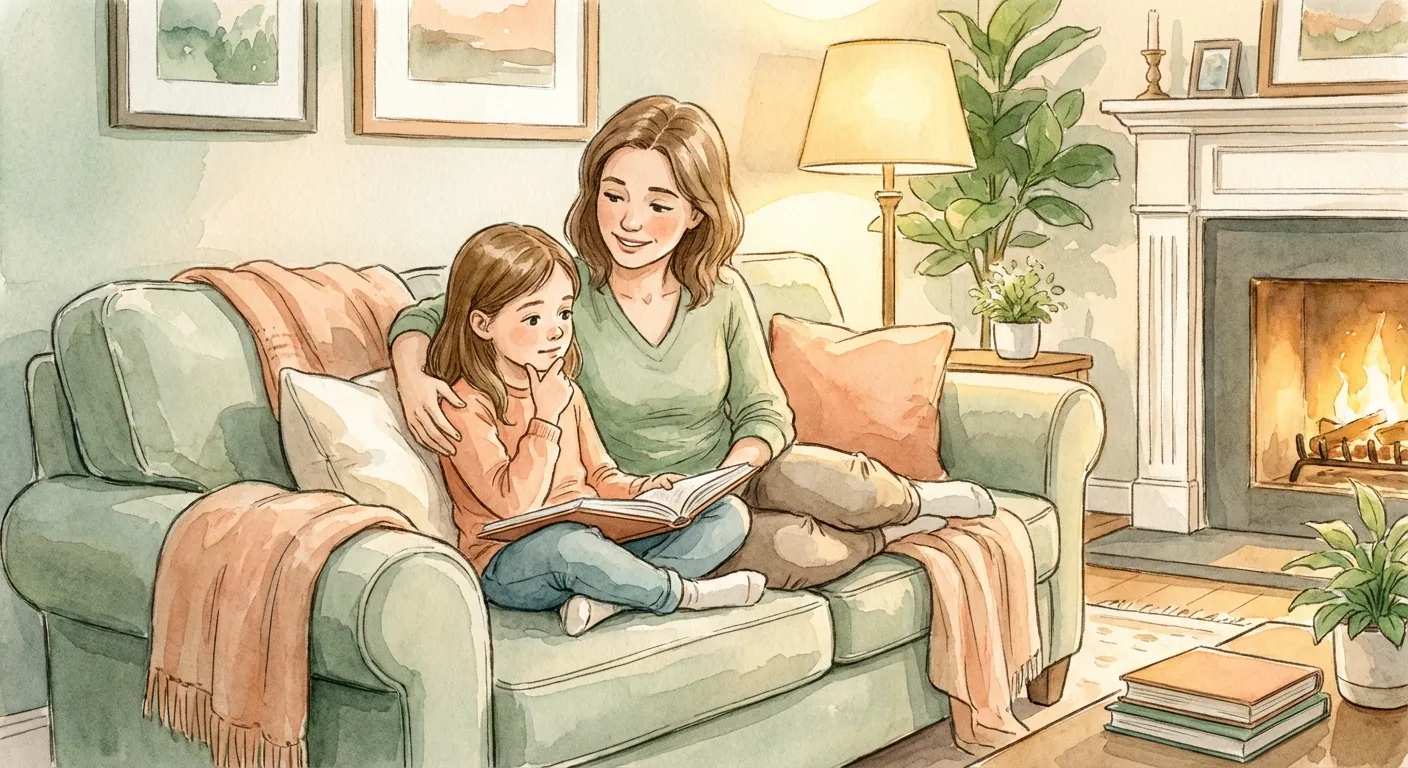 Two girls sitting together in warm afternoon light, deep in conversation