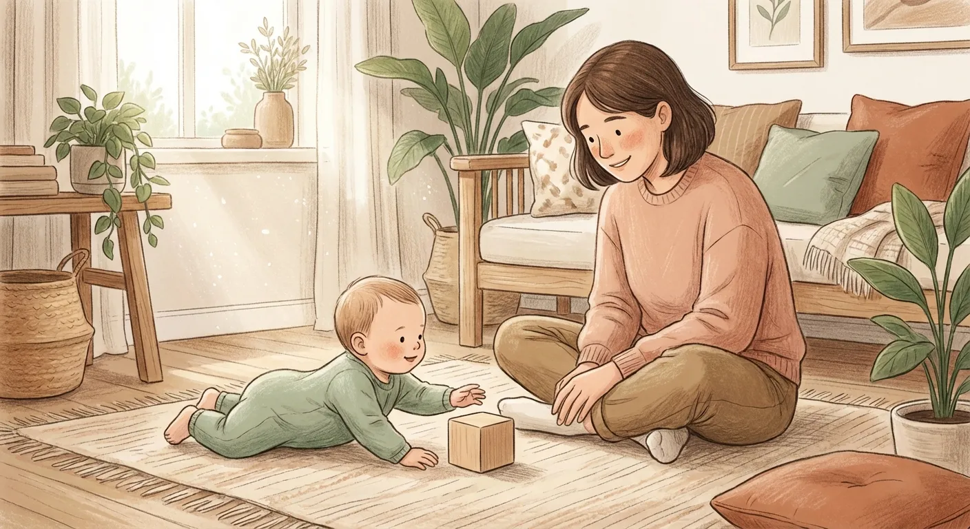 Parent and baby sharing a moment of eye contact and connection