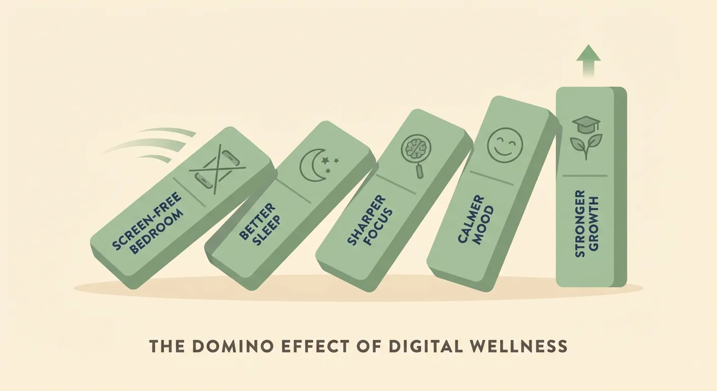 Diagram showing two protective layers — physical removal and software lockdown — shielding a sleeping child