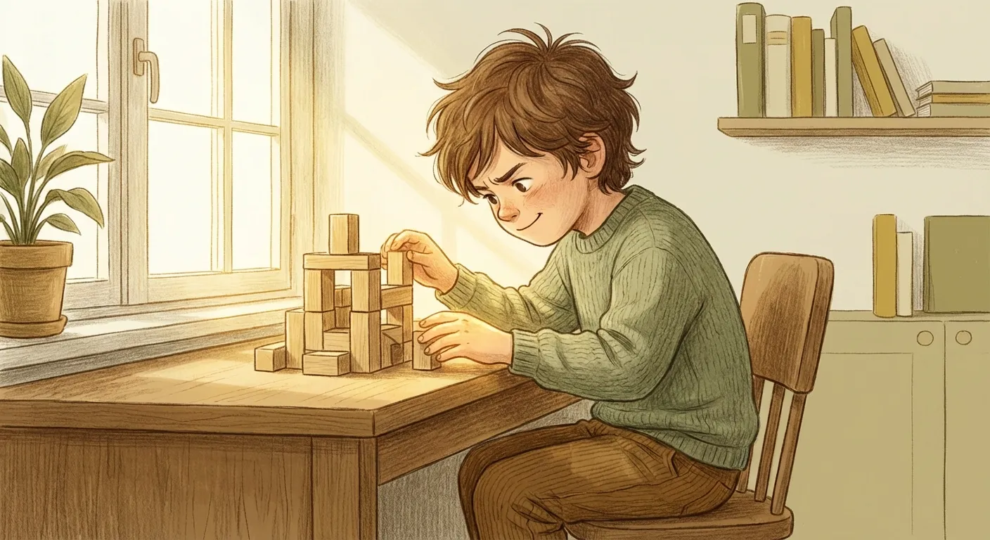 Child absorbed in self-directed learning