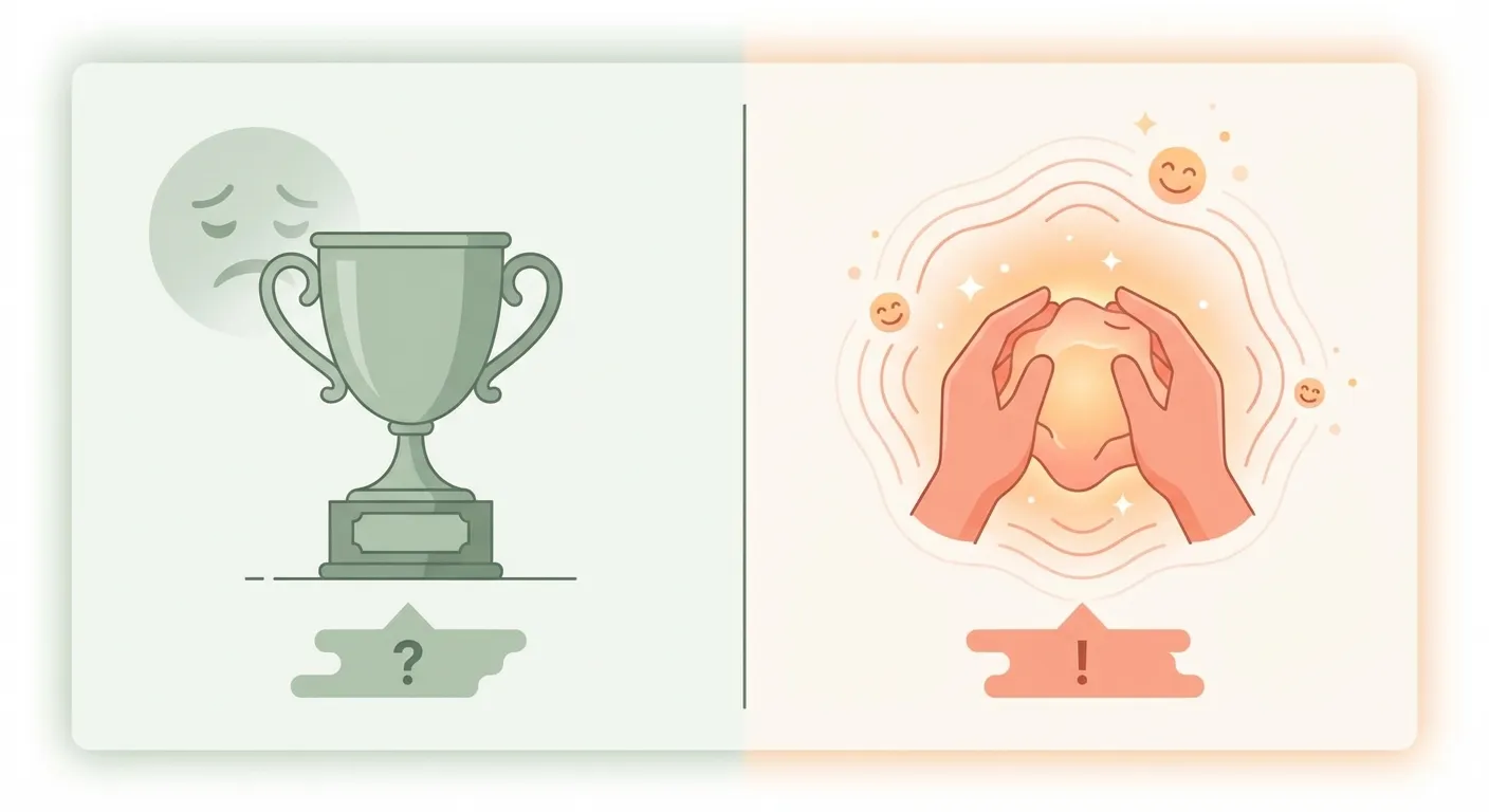Diagram showing two diverging paths: outcome praise leading to anxiety and avoidance versus effort praise leading to resilience and curiosity