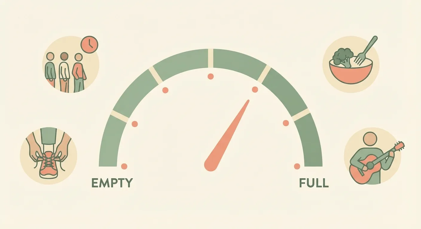 A persistence meter surrounded by everyday micro-moments