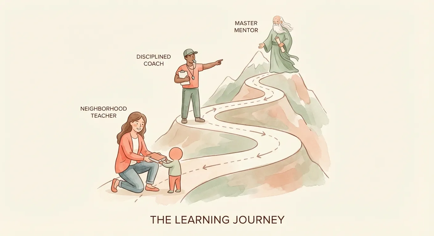 Three teachers along a developmental path: the spark lighter, the skill builder, the master