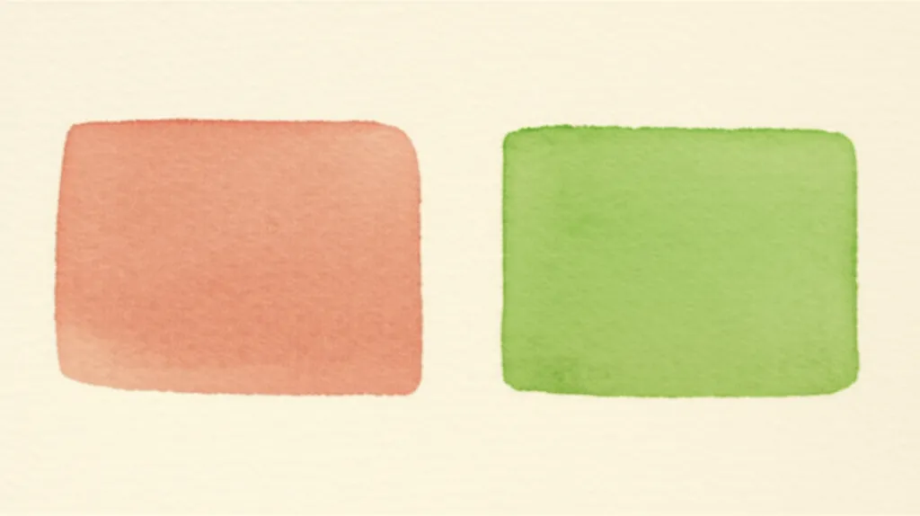 Watercolor swatches showing complementary color pairs