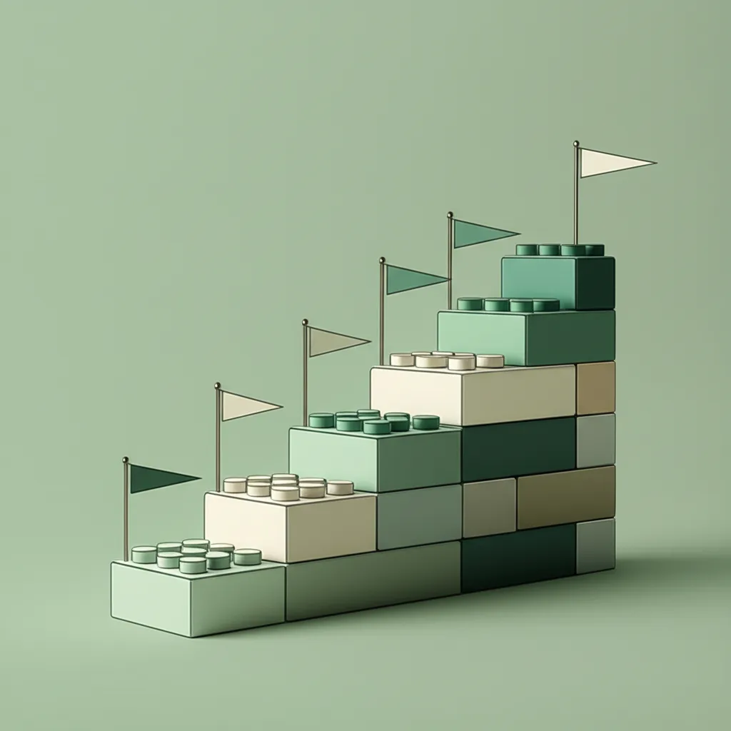 Warm illustration of a child climbing colorful steps representing gradual courage building