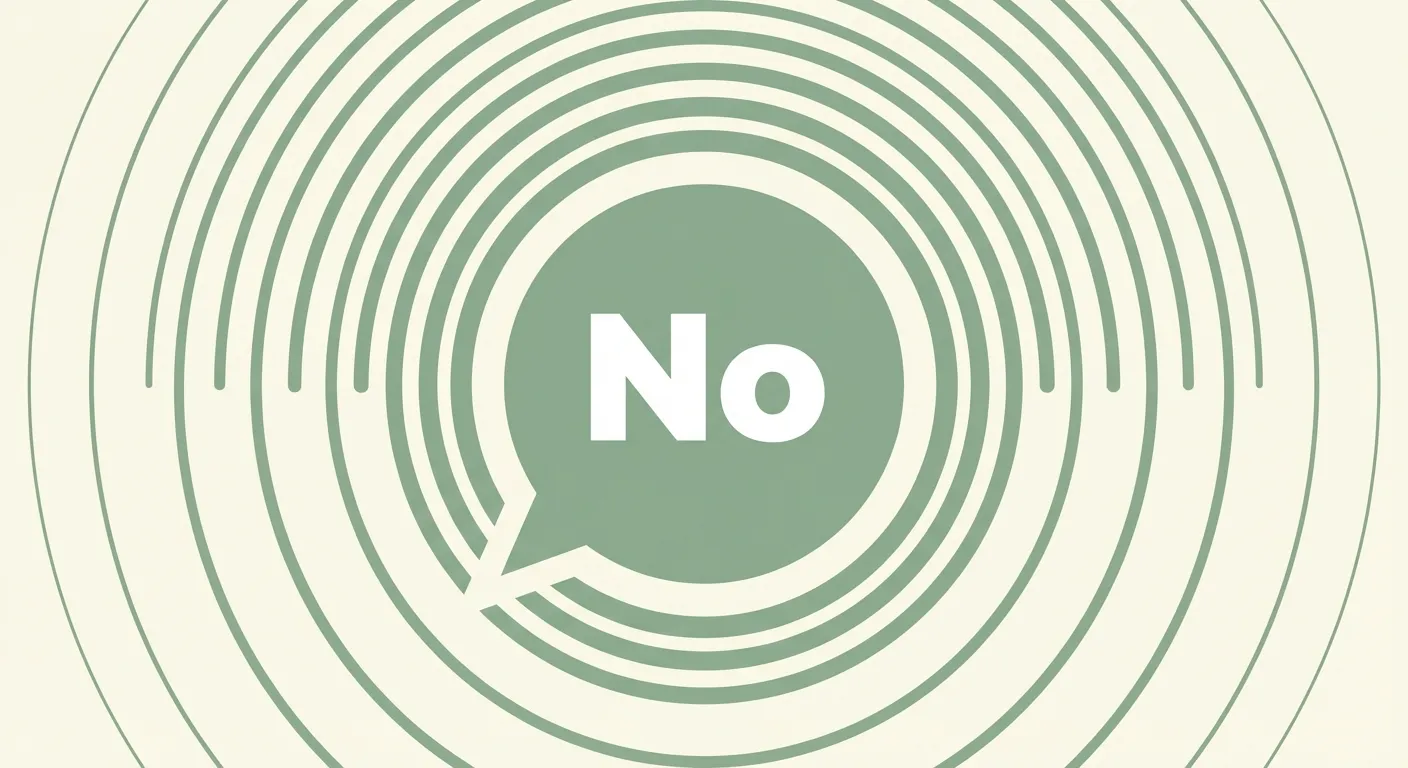 Speech bubble with radiating signal circles representing practiced refusal skills